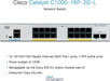 Cisco Catalyst 1000 Series Switches 16x 10/100/1000 Ethernet PoE+ ports and 120W PoE budget, 2x 1G SFP uplinks - C1000-16P-2G