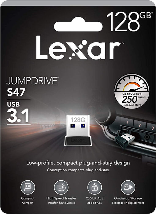 Lexar S47 JumpDrive 128GB USB 3.1 FlashDrive up to 250MB/s - LJDS47-128ABBK