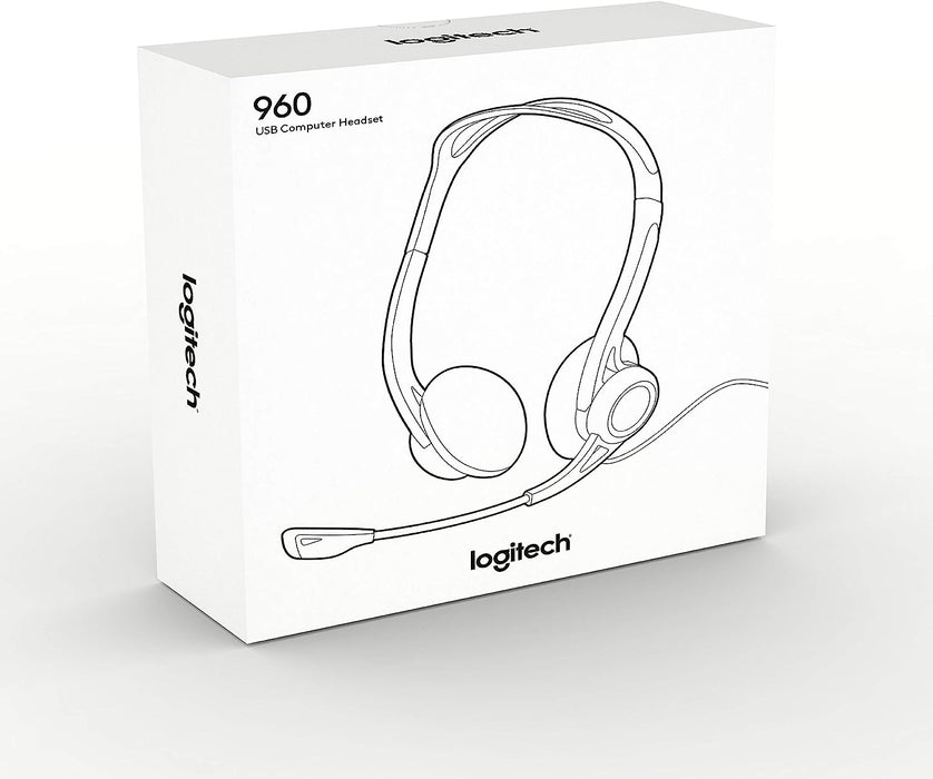 Logitech 960 USB computer headset with Noise-Canceling Mic - 981-000100