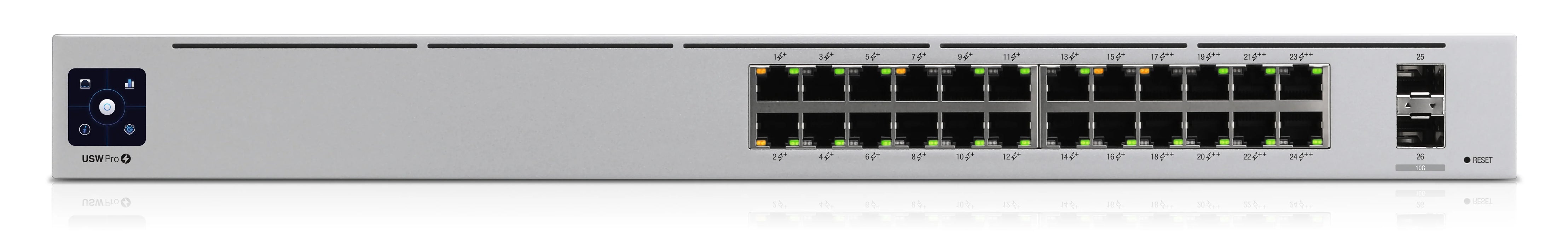 Ubiquiti Unifi  Full POE (16) Gbe PoE+ RJ45 ports, (8) GbE PoE++ RJ45 ports, (2) 10G SFP+ ports, 400W total PoE availability - USW-PRO-24-POE