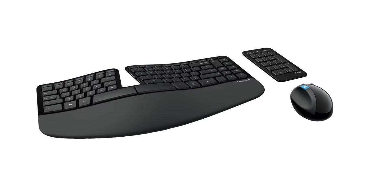 Microsoft Sculpt Ergonomic Wireless Desktop Keyboard and Mouse - L5V-00018