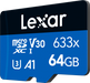 Lexar 633x High-Performance microSDXC™ UHS-I, up to 100MB/s Without Adapter - LMS0633064G-BNNNG