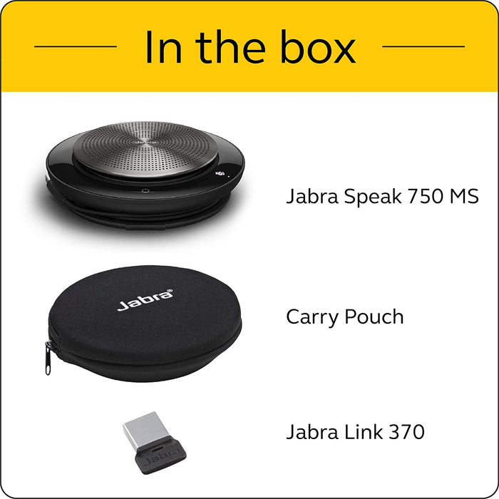 Jabra Speak 750 MS Wireless Bluetooth and USB Speaker for Softphones and Mobile Phones