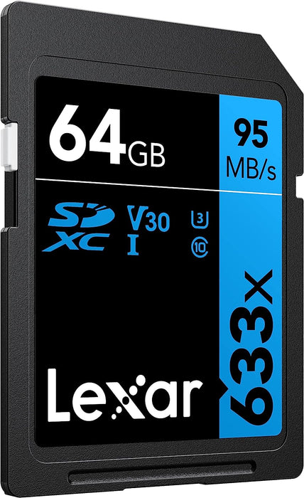 Lexar 633x Professional 64GB SDXC™ UHS-I cards,  up to 95MB/s read 45MB/s - LSD64GCB633