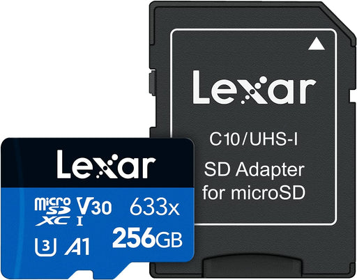 Lexar 633x High-Performance 256GB microSDXC™ UHS-I, up to 100MB/s read 45MB/s - LSDMI256BB633A