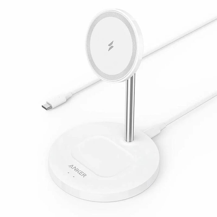 Anker PowerWave Magnetic 2-in-1 Wireless Charger Stand with 4 ft USB-C Cable, Wireless Charging Station - A2543H21