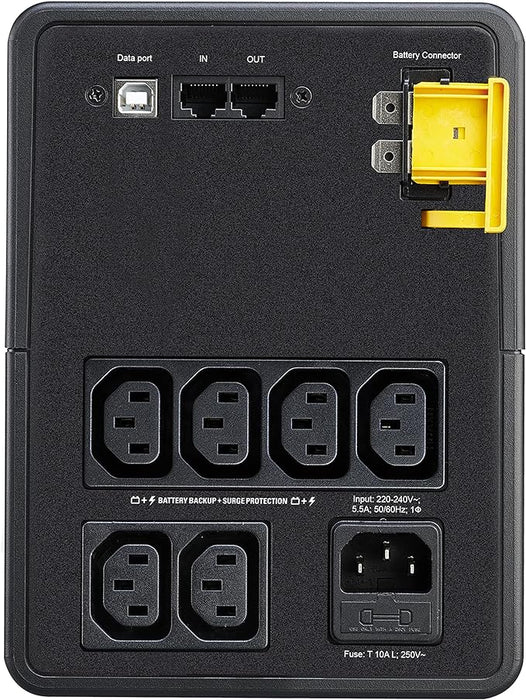 APC Back-UPS, 1200VA, Tower, 230V, 6x IEC C13 outlets, AVR (BX1200MI)