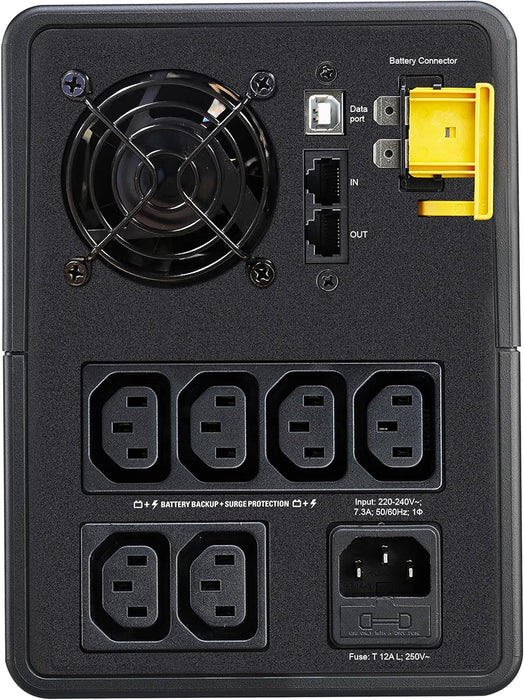 APC Back-UPS, 1600VA, Tower, 230V, 6x IEC C13 outlets, AVR (BX1600MI)