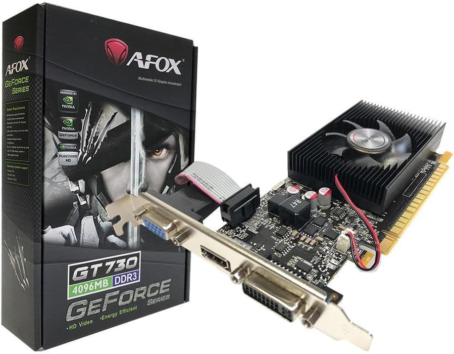 Afox Nvidia Geforce GT730 4GB DDR3 Graphics Card- (PCI-E 2.0, DDR3, VGADVIHDMI) Graphic Cards - AF730-4096D3L7-V8