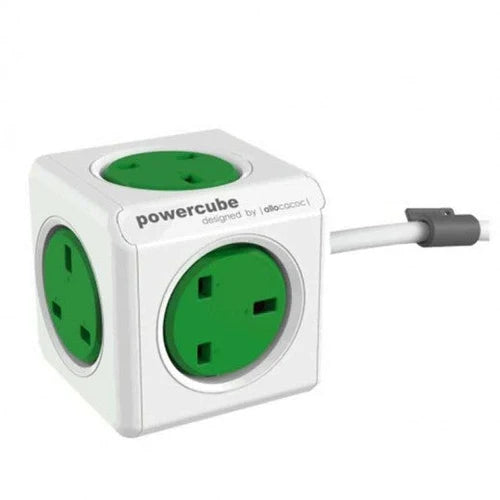 Allocacoc Power Cube Extended 5 Outlets UK Socket, 1.5m Cable - 7300GN/UKEXPC