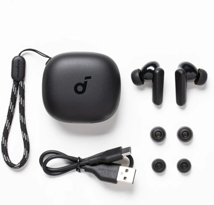 Anker Soundcore P25i True Wireless Earbuds - A3949Z11 with charging case and accessories for seamless listening.