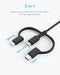 Anker PowerLine II 3-in-1 Cable Lightning/Type C (USB C)/Micro USB (A8436H11)0.9m