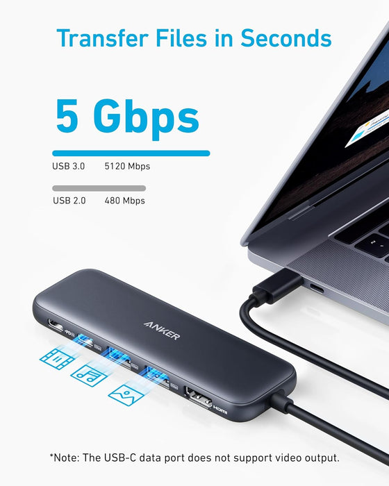 Anker 332 USB-C Hub (5-in-1, 100W) – A8355H11 – Black