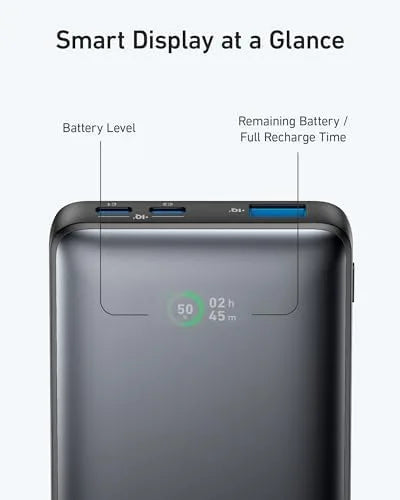 Anker 533 Power Bank10000mah Portable Charger-A1249 (PowerCore 25W) With 3 Port, 2 USB-C, 1 USB-A Fast Charging Battery Pack For iPhone Series, Ipad, Samsung, Android And More