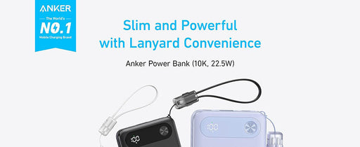 Anker  A1257H11  Power Bank with Built-in USB-C Cable ,22.5W USB-C Charging 