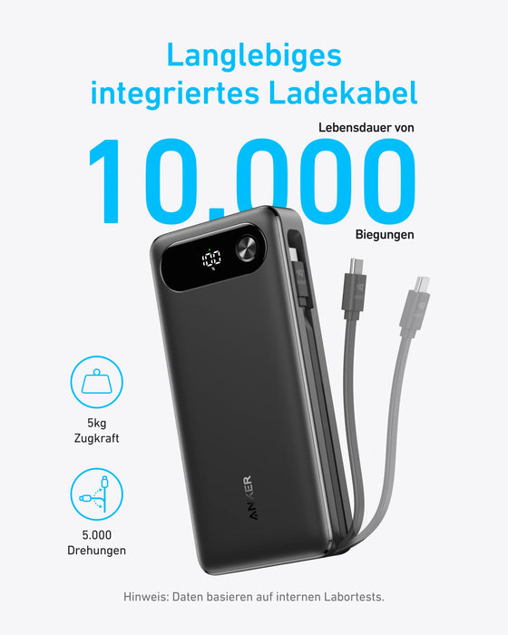 Anker A1383H11  Power Bank - 20,000mAh, 87W, Built-in USB-C Cable