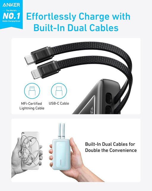 Anker A1681H11 Zolo 20,000mAh 30W Power Bank with Built in Lighting and USB-C Cables 