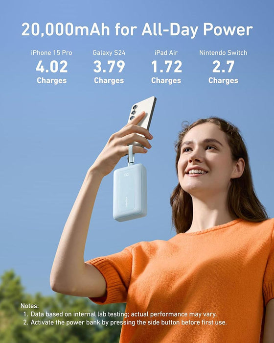 Anker A1681H11 Zolo 20,000mAh 30W Power Bank with Built in Lighting and USB-C Cables 