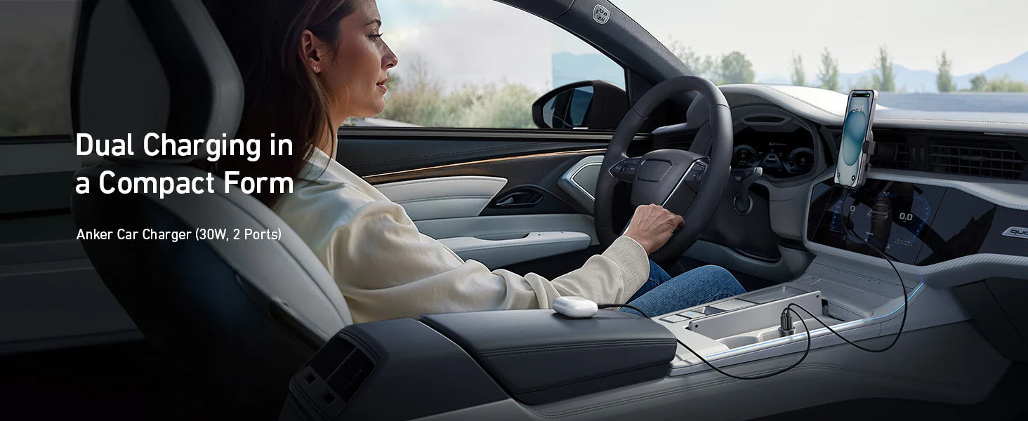 Anker A2741H11  30W 2-Port USB-C and USB-A Car Charger