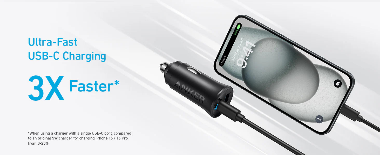 Anker A2741H11  30W 2-Port USB-C and USB-A Car Charger