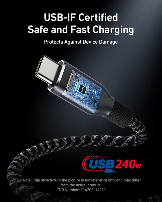 Anker A81D5H11  USB-C to USB-C Cable 3ft, 240W, Braided