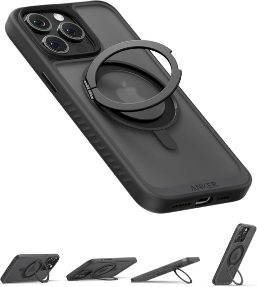 Anker Magnetic Phone Case for iPhone 15 Pro Max Case, Anti-Slip and Drop-Proof Protective Cover with 360° Ring Stand, iPhone Case Compatible with MagSafe, Exclusively Designed for iPhone 15 Pro Max