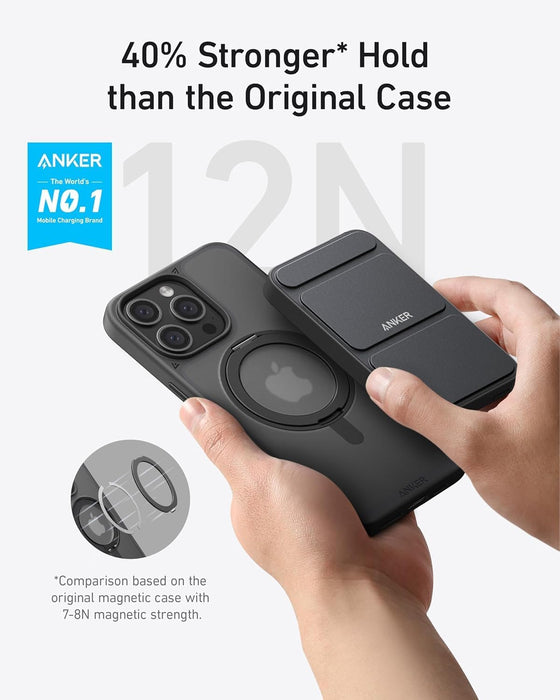 Anker Magnetic Phone Case for iPhone 15 Pro Max Case, Anti-Slip and Drop-Proof Protective Cover with 360° Ring Stand, iPhone Case Compatible with MagSafe, Exclusively Designed for iPhone 15 Pro Max