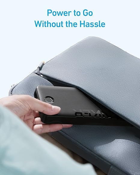 Anker Portable Charger, 20,000mAh Power Bank, Battery Pack with 1 USB-A and 1 USB-C Ports, 15W Max Charging for iPhone 16/15/14/13/12 Series, Samsung Galaxy, and More (Black)