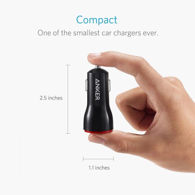 Anker PowerDrive 2 24W 2-Port Car Charger Black - A2310H11