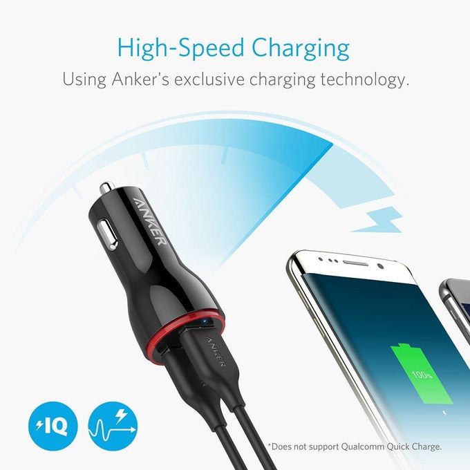 Anker PowerDrive 2 24W 2-Port Car Charger Black - A2310H11