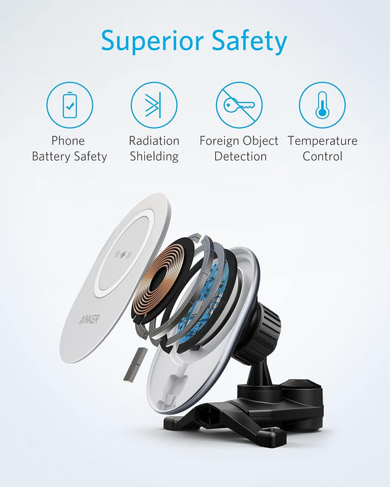Anker Powerwave Magnetic Charging Car Mount Black+White A2931HW1