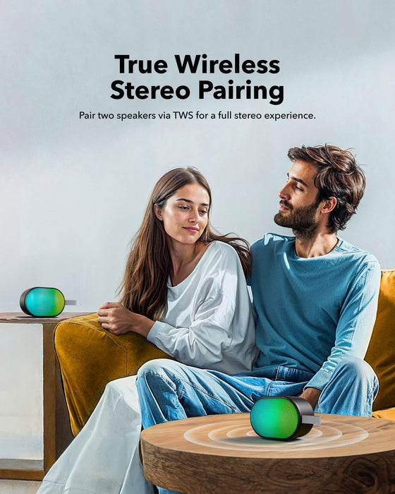 Anker Soundcore Pyro Mini A31A0011 Portable Bluetooth Speaker IPX4 Waterproof Outdoor Speaker, Bluetooth 5.3,6W output power that delivers high-quality sound, Black