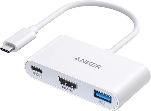 Anker USB C Hub, PowerExpand 3-in-1 USB C Hub, with 4K HDMI, 100W Power Delivery, USB 3.0 Data Port, for iPad Pro, MacBook Pro, MacBook Air, XPS, Note 20, Spectre, and More (White)