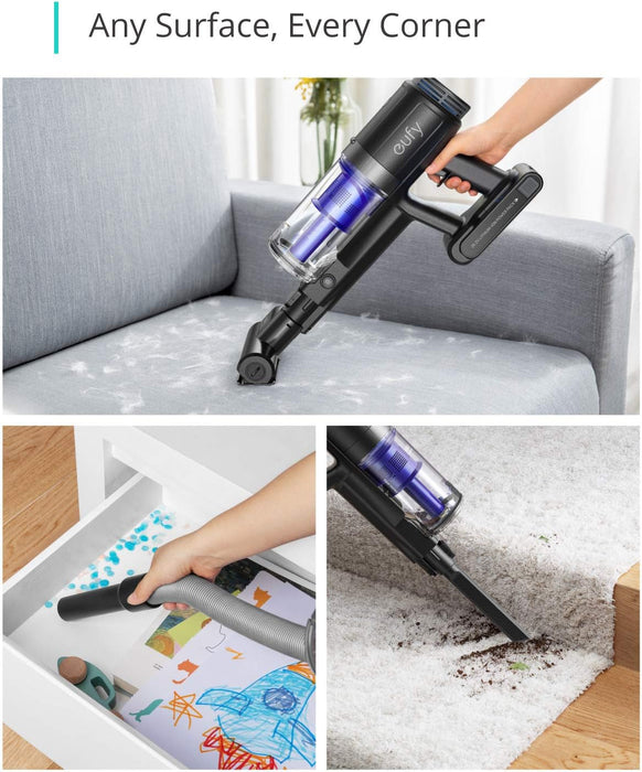 Anker eufy T2501G23, HomeVac S11 Go, Cordless Stick Vacuum Cleaner, Lightweight, Cordless, 120AW Suction Power, Detachable Battery, Cleans Carpet to Hard Floor