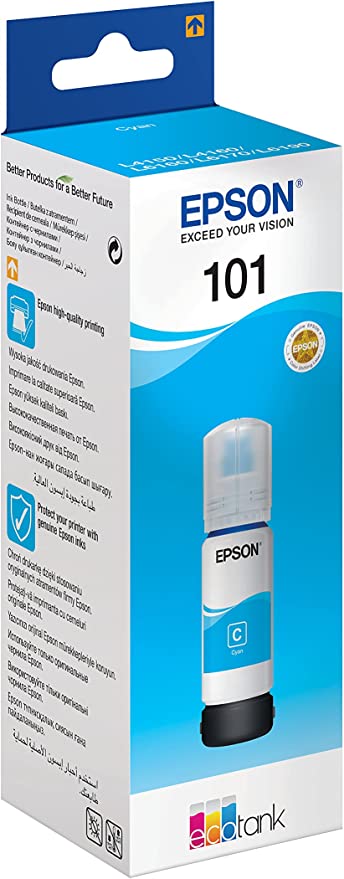  Epson 101 EcoTank Cyan Ink Bottle 70.0 ml - C13T03V24A