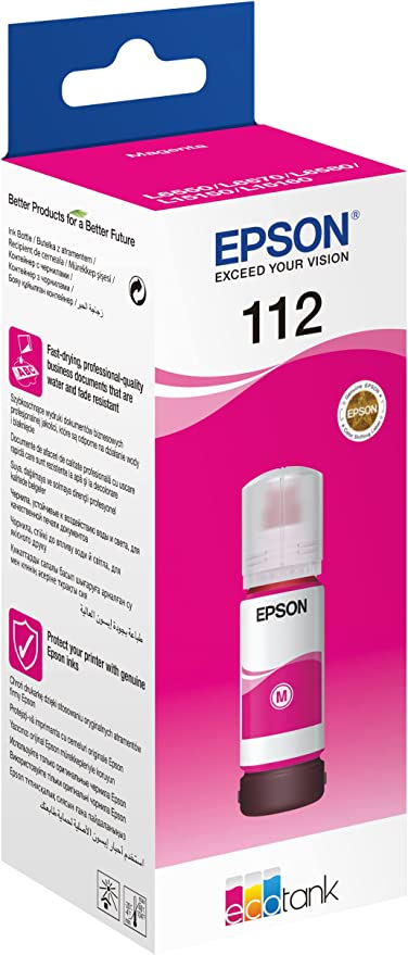 Epson 112 EcoTank Pigment Magenta Ink Bottle 70.0 ml - C13T06C34A