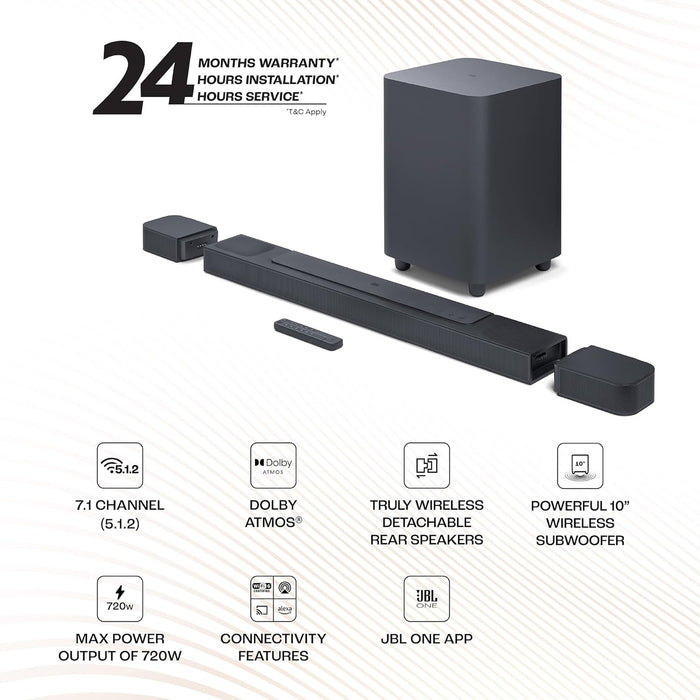 JBL Bar 800 5.1.2-Channel soundbar with Detachable Surround Speakers and Wireless Subwoofer