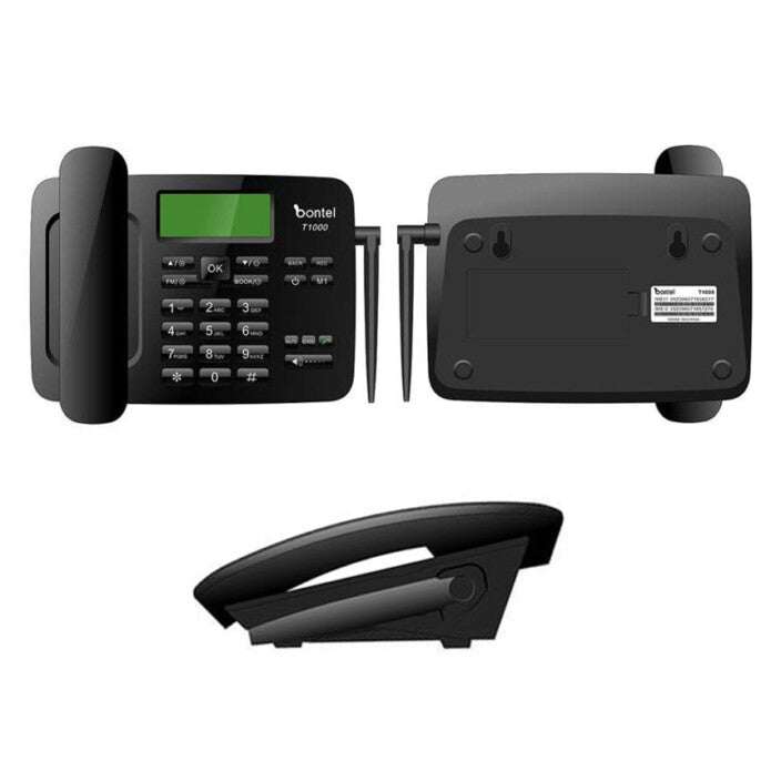 Bontel T1000 Wireless Landline Desktop Phone - 3000mAH Battery, LCD Display, Adjustable Volume, High Capacity Phonebook