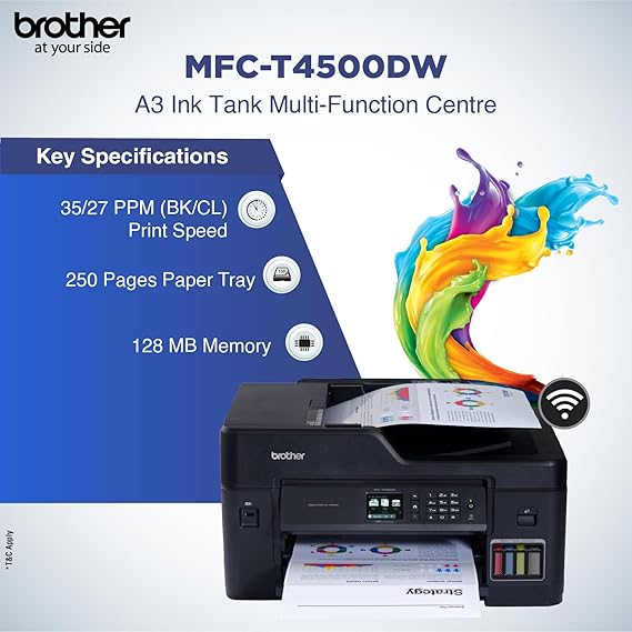 Brother MFC-T4500DW InkTank Printer Print Scan Fax Copy