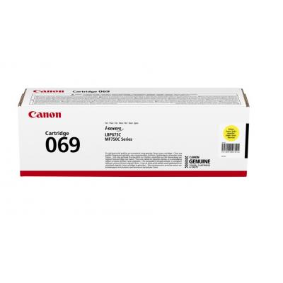 Canon 069 Yellow Toner Cartridge for Canon Color ImageClass MF752Cdw / MF754Cdw / LBP673Cdw Yield 1,900 Pages - 5091C002AA