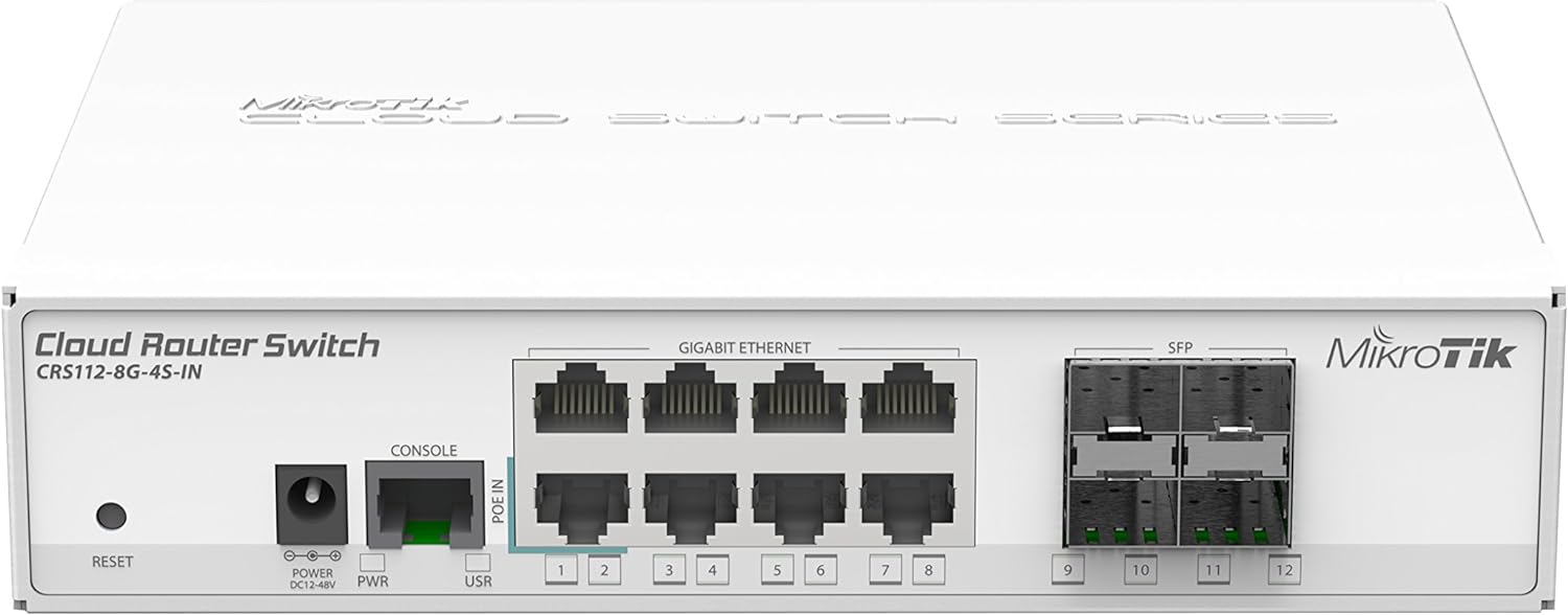 MikroTik CRS112-8G-4S-IN 8x Gigabit Ethernet Smart Switch-(CRS112-8G-4S-IN)