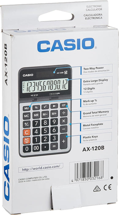 Casio AX-120B Compact Desk Type Practical Calculators
