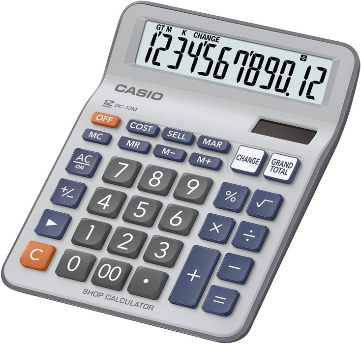 Casio DC-12M Shop 12 Digits Shop Calculators