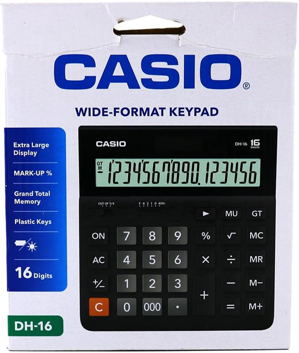 Casio DH-16-BK Practical Calculator - 16 digit. Extra large display