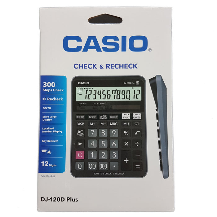 Casio DJ-120D Plus Desktop Check Calculator - 12 digits, 300 steps