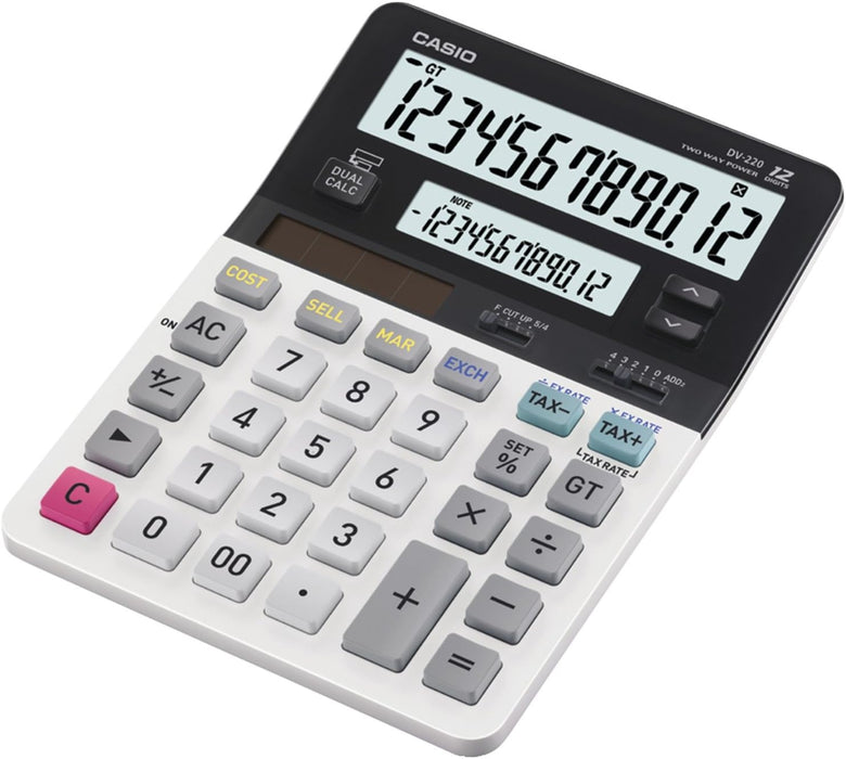 Casio DV-220 Dual Display Desktop Calculator