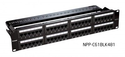 D-LINK NPP-C61BLK481 48 Port CAT6 UTP Fully Loaded Patch Panel