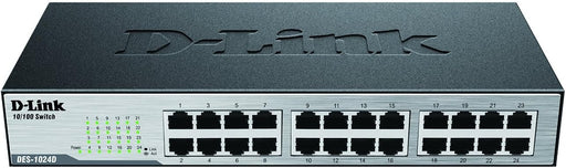  D-Link DES-1024D Fast Ethernet Switch, 24 Port Unmanaged 10/100 Mbps Desktop Rackmount Network Internet Hub 