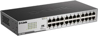 D-Link DGS-1024D, Ethernet Switch, 24 Port Gigabit Unmanaged Fanless Network Hub Desktop or Rack Mountable, 