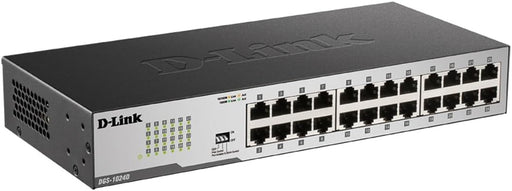 D-Link DGS-1024D, Ethernet Switch, 24 Port Gigabit Unmanaged Fanless Network Hub Desktop or Rack Mountable, 